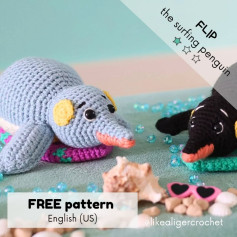 Crochet Pattern for Adorable Surfing Penguin Plush Toy