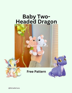 Crochet Pattern for Baby Two-Headed Dragon Amigurumi