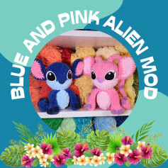 Crochet Pattern for Blue and Pink Alien Dolls