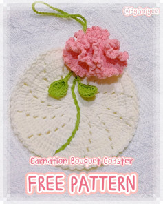 Crochet Pattern for Carnation Bouquet Coaster