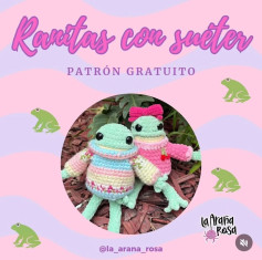 Crochet Pattern for Cute Frogs in Sweaters