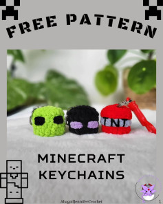 Crochet Pattern for Cute Minecraft Keychains - Free Download