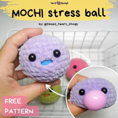 Crochet Pattern for Cute Mochi Stress Ball - Easy and Fun!