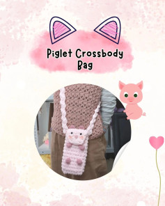 Crochet Pattern for Cute Piglet Crossbody Bag