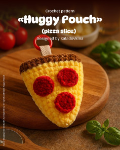 Crochet Pattern for Pizza Slice Huggy Pouch by Kaladovkina