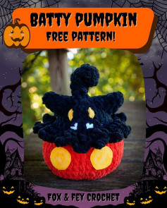 Crochet Pattern: Spooky Bat Pumpkin for Halloween Decor