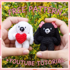 Crochet Teddy Bear Pattern with Heart - Free Tutorial