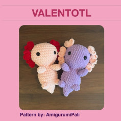 Crochet Valentine Axolotls Pattern by AmigurumiPali