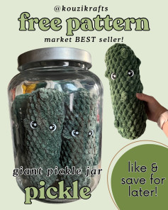 Crochet Your Own Giant Pickle with Free Pattern