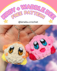 Crochet Your Own Kirby and Waddle Dee Keychains Today!