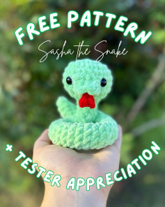 Crochet Your Own Sasha the Snake with Free Pattern