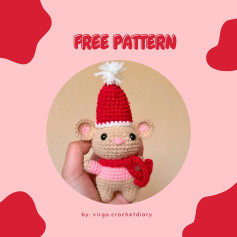 Cute Christmas Mouse Crochet Pattern with Santa Hat