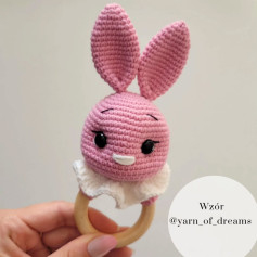 Cute Crochet Bunny Teething Ring for Babies