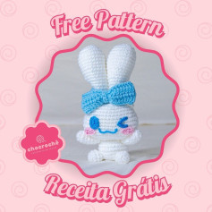 Cute Crochet Bunny with Blue Bow Free Pattern