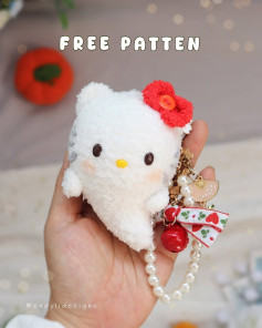 Cute Crochet Cat Keychain Free Pattern by Wendylidesigns