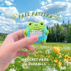 Cute Crochet Frog with Overalls Free Pattern for Beginners