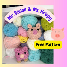 Cute Crochet Pig Pattern: Mr. Bacon and Ms. Krispy Free Tutorial