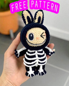 Cute Skeleton Bunny Amigurumi Crochet Pattern Free Download