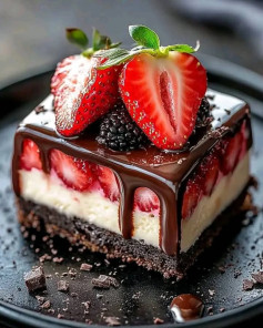 Decadent Chocolate Strawberry Cheesecake Bars