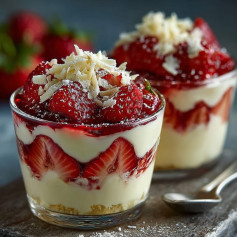 Delícia Cremosa de Chocolate Branco e Morango