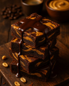 Espresso Swirl Peanut Butter Fudge Brownies