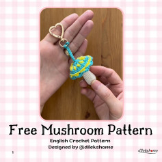 Free Crochet Mushroom Keychain Pattern by dilekshome