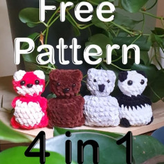 Free Crochet Pattern: Adorable 4-in-1 Animal Set