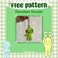 Free Crochet Pattern: Adorable Headset Smiski Keychain Design