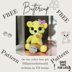 Free Crochet Pattern: Buttercup the Tiny Yellow Bear Girl