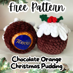 Free Crochet Pattern: Chocolate Orange Christmas Pudding Decoration