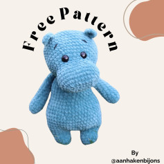 Free Crochet Pattern for a Cute Blue Hippo Toy
