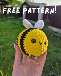 Free Crochet Pattern for Cute Amigurumi Bee Plush Toy