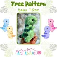 Free Crochet Pattern for Cute Baby T-Rex Toy
