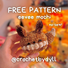 Free Crochet Pattern for Cute Eevee Mochi - No Sewing Required