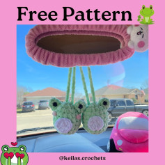 Free Crochet Pattern for Cute Frog Car Mirror Hanger