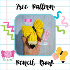 Free Crochet Pattern for Cute Pencil Bow Design