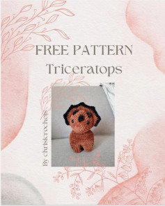 Free Crochet Pattern for Cute Triceratops Amigurumi Toy