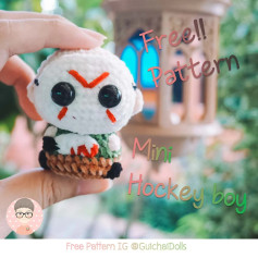 Free Crochet Pattern for Mini Hockey Boy Amigurumi