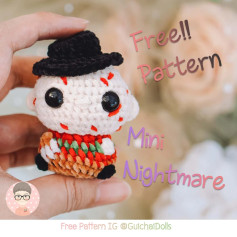 Free Crochet Pattern: Mini Nightmare Amigurumi Doll
