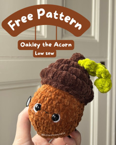 Free Crochet Pattern: Oakley the Acorn Plushie - Easy and Adorable