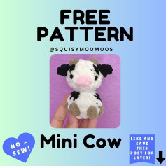 Free Mini Cow Crochet Pattern - No Sewing Required