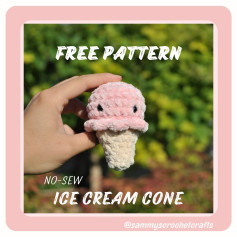 Free No-Sew Ice Cream Cone Crochet Pattern Available