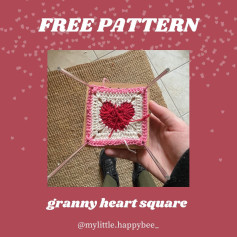 Free Pattern: Crochet Granny Heart Square for Beginners