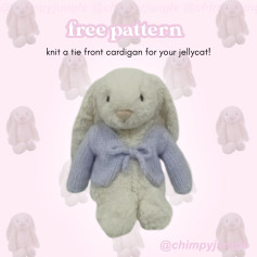 Free Pattern: Knit a Tie Front Cardigan for Your Jellycat