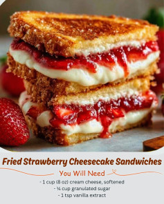 Fried Strawberry Cheesecake Sandwiches