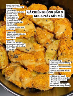 GÀ CHIÊN KHÔNG DẦU & KHOAI TÂY SỐT MÈ