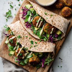 Golden Baked Falafel Wraps with Fresh Herbs and Spices