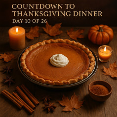 Golden Harvest Pumpkin Pie with Cinnamon Whipped Cream