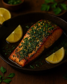 Golden Herb-Crusted Salmon with Maple-Dijon Glaze