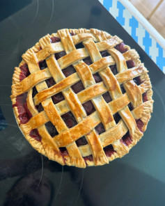 Golden Lattice Cherry Delight Pie